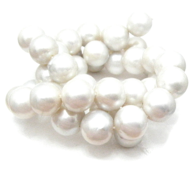 White Edison 10-10.5mm Round Pearls Strand